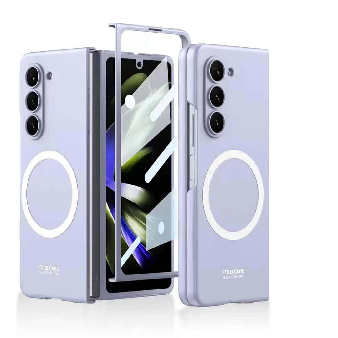 Ultra Thin MagSafe Case with Front Glass for Z Fold 5 – Icy Blue